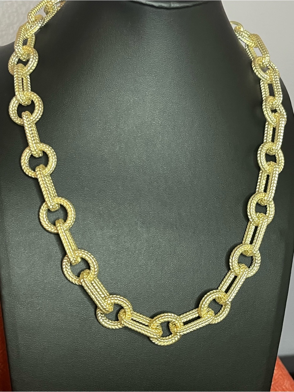 Matte Gold Rope Link Necklace - 16-18” and simply lovely!  Well made classic!